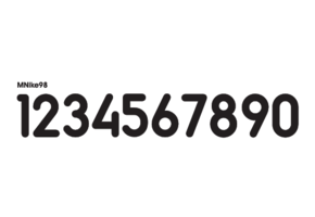 Custom Number MNike98 Fonts - White