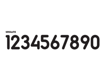 Custom Number MNike98 Fonts - Black