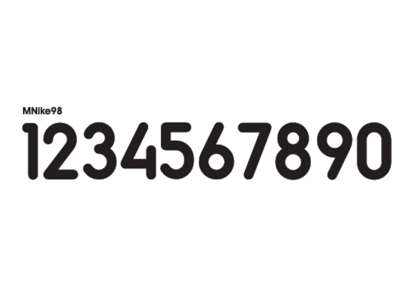 Custom Number MNike98 Fonts - Gold