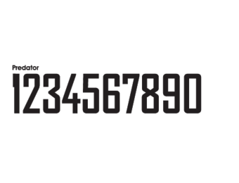 Custom Number Predator Fonts - Black