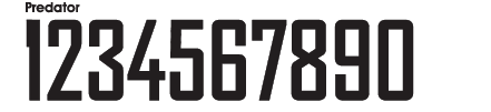 Custom Number Predator Fonts - Black