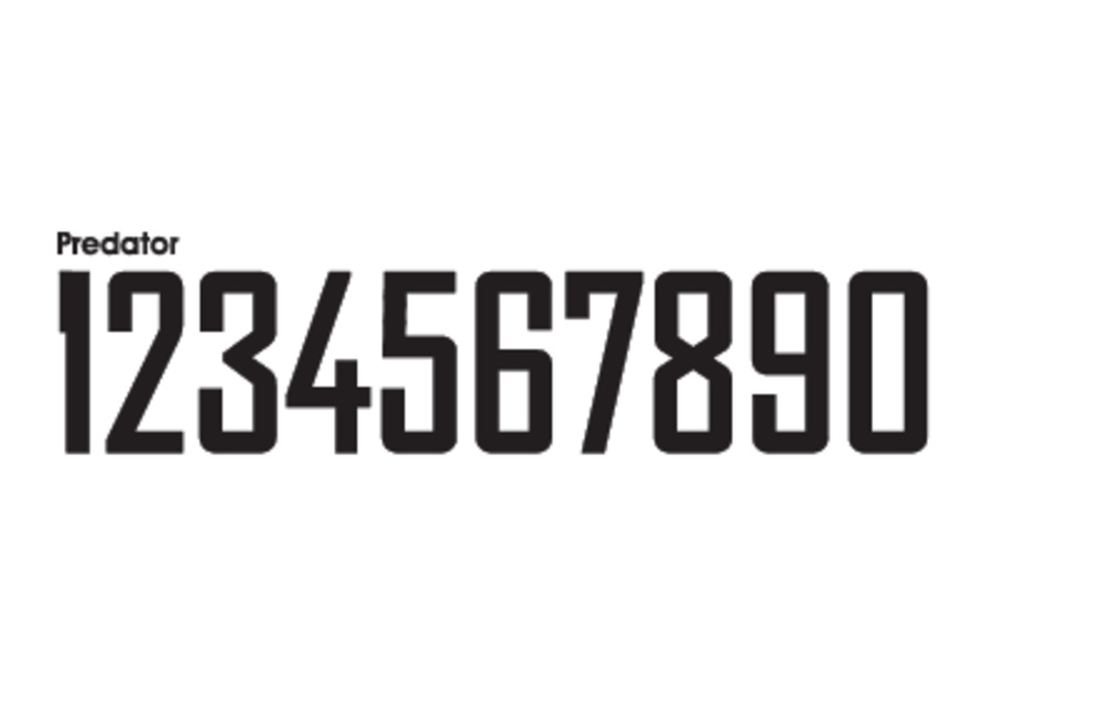 Custom Number Predator Fonts - White