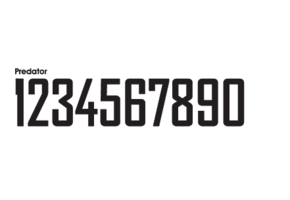Custom Number Predator Fonts - White