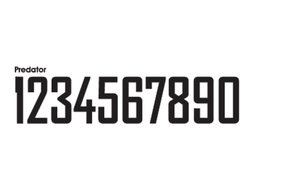 Custom Number Predator Fonts - White