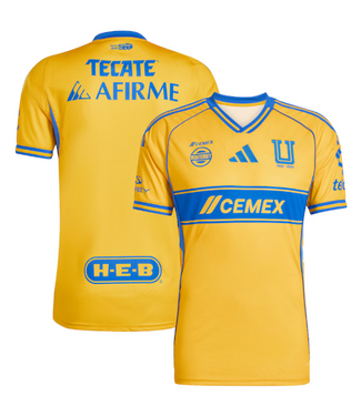 adidas adidas UANL Tigres 2025 - 26 Home Jersey - Collegiate Gold/Blue