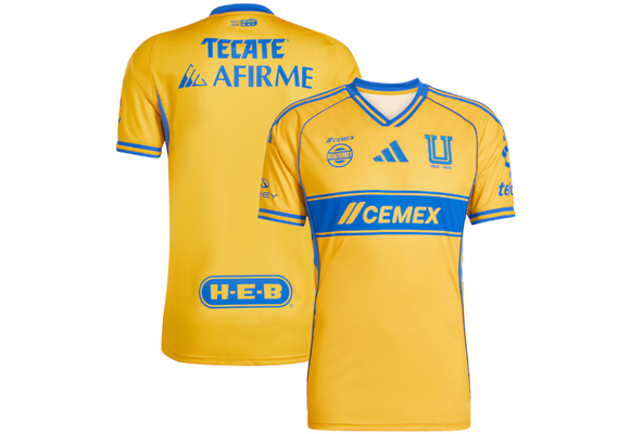 adidas UANL Tigres 2025 - 26 Home Jersey - Collegiate Gold/Blue