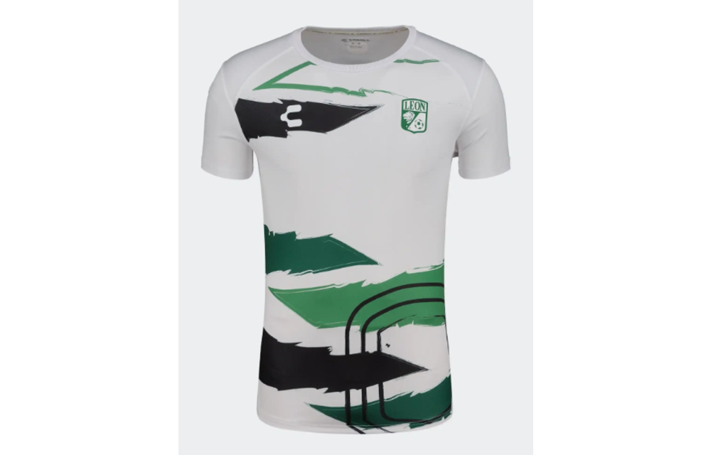 Charly Club Leon 2025 - 26 SS Prematch Training Jersey - White/Green/Black