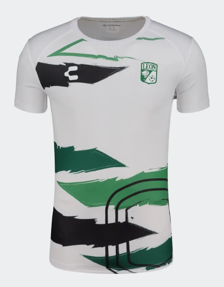 Charly Club Leon 2025 - 26 SS Prematch Training Jersey - White/Green/Black