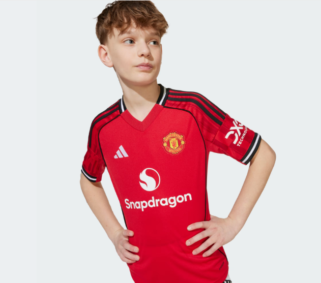 adidas Youth Manchester United 2025 - 26 Home Jersey - Red/Black