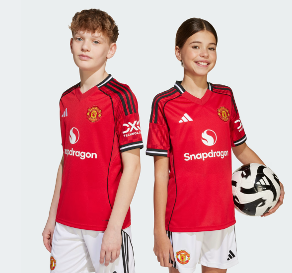adidas Youth Manchester United 2025 - 26 Home Jersey - Red/Black