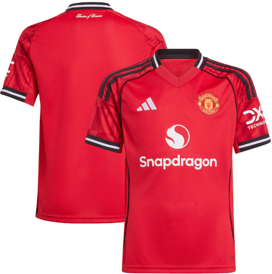adidas Youth Manchester United 2025 - 26 Home Jersey - Red/Black