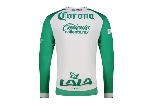 Charly Santos Laguna 2025-26 Long Sleeve Home Jersey - Green/White