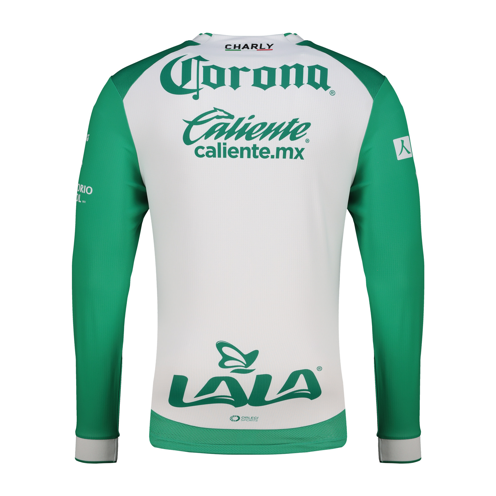 Charly Santos Laguna 2025-26 Long Sleeve Home Jersey - Green/White