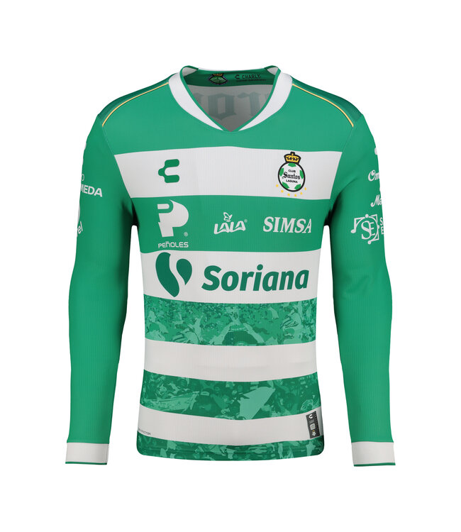 Charly Charly Santos Laguna 2025-26 Long Sleeve Home Jersey - Green/White