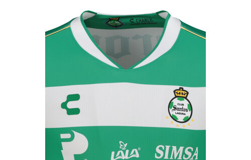 Charly Santos Laguna 2025-26 Long Sleeve Home Jersey - Green/White