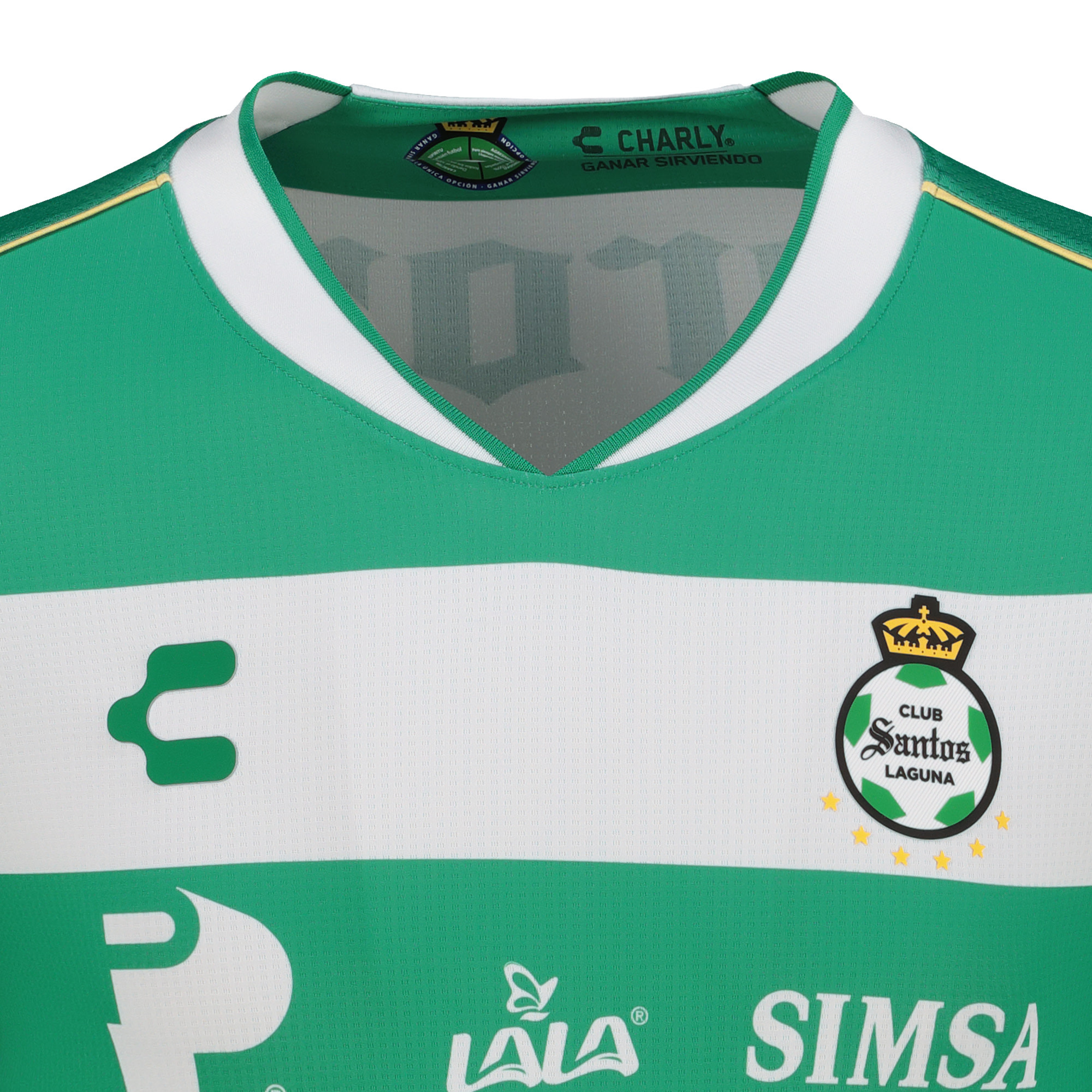Charly Santos Laguna 2025-26 Long Sleeve Home Jersey - Green/White