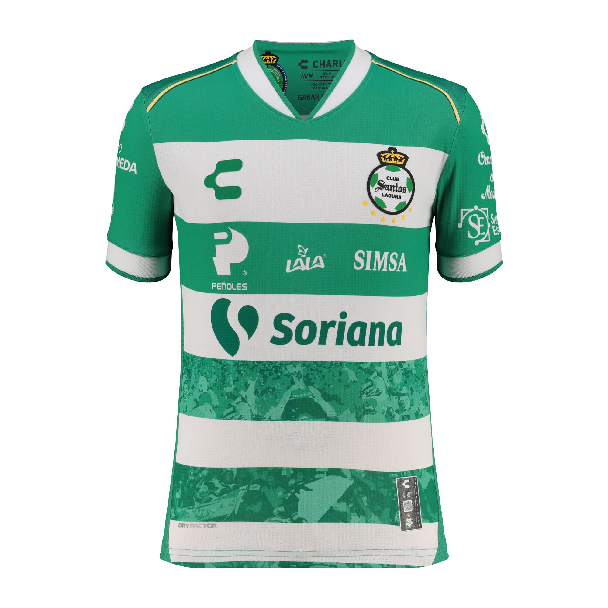 Charly Youth Santos Laguna 2025-26 Home Jersey - Green/White