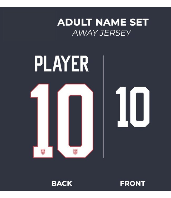 Uni-Sport United States USWNT USMNT 2025 Home and Away Official Namesets ( Name and Number)