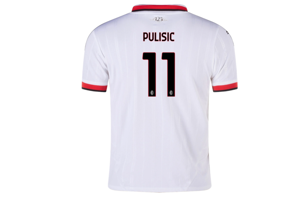 Puma AC Milan 2024 - 25 Youth Pulisic # 11 Away Jersey - White/Red/Black