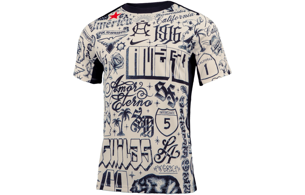 Nike Club America 2024 - 25 CA x CA Prematch Training Top - Black/White