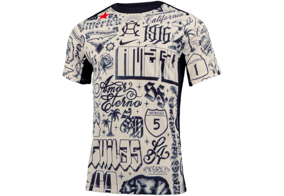 Nike Club America 2024 - 25 CA x CA Prematch Training Top - Black/White