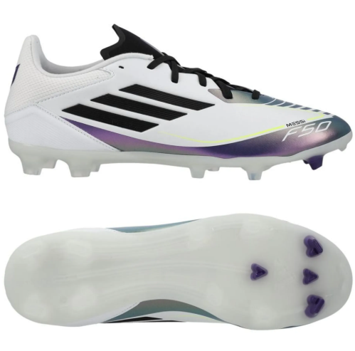 adidas F50 League Messi FG / MG - White/Core Black/Unity Purple