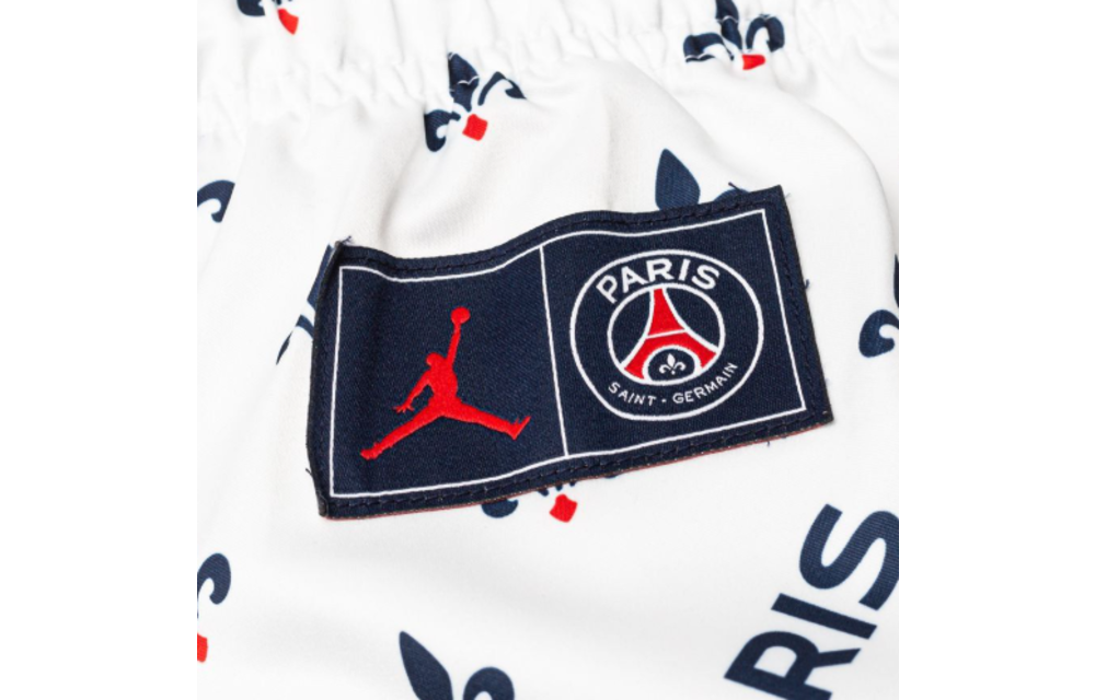 Jordan Womens Paris Saint German PSG 2024 - 25 AOP Shorts - White/Red/Midnight Navy