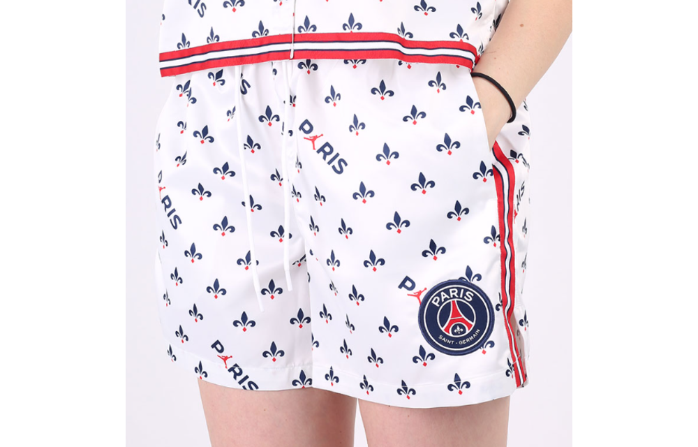 Jordan Womens Paris Saint German PSG 2024 - 25 AOP Shorts - White/Red/Midnight Navy