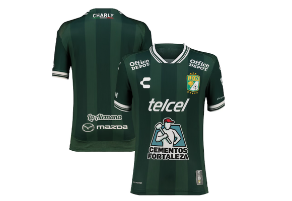Charly Club Leon 2025 - 26 Youth Home Jersey - Forest Green/Black