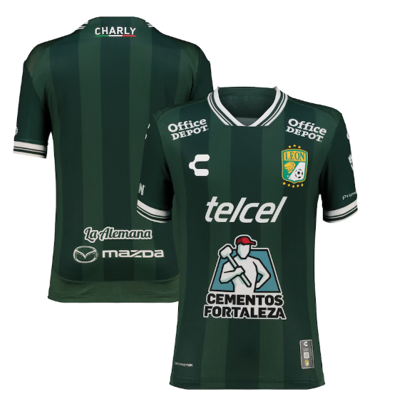 Charly Club Leon 2025 - 26 Youth Home Jersey - Forest Green/Black