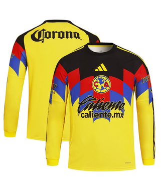 adidas adidas Club America 2025 - 26 Long Sleeve Home Jersey - Yellow/Red/Black