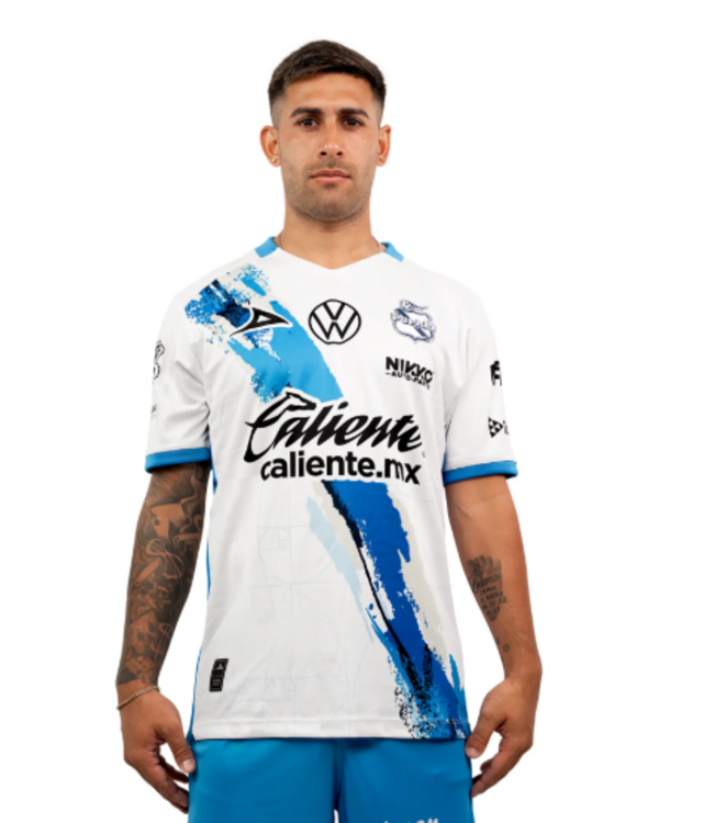 Pirma Pirma Club Puebla 2025 - 26 Home Jersey - White/Turquoise/Royal Blue