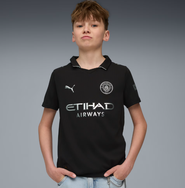 Puma Manchester City 2025 -26 Youth Away Jersey - Black