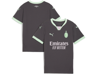 Puma Youth AC Milan 2024 - 25 Third Jersey - Shadow Gray/Fresh Mint