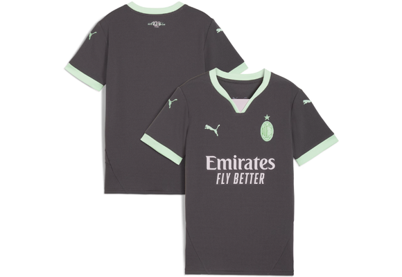 Puma Youth AC Milan 2024 - 25 Third Jersey - Shadow Gray/Fresh Mint