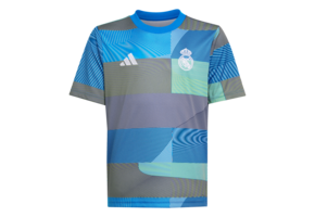adidas Youth Real Madrid 2025 - 26 Prematch Training Jersey- Blue Bird