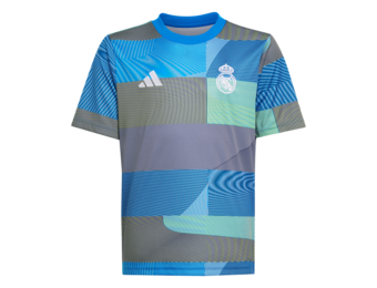 adidas Youth Real Madrid 2025 - 26 Prematch Training Jersey- Blue Bird