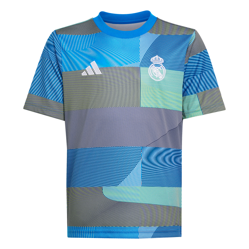 adidas Youth Real Madrid 2025 - 26 Prematch Training Jersey- Blue Bird