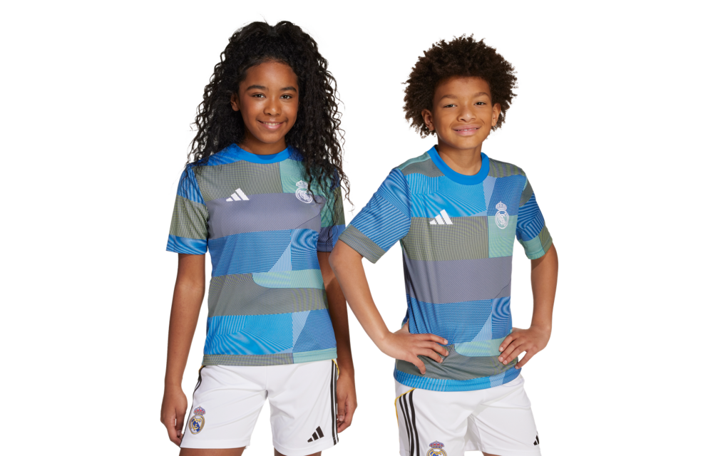 adidas Youth Real Madrid 2025 - 26 Prematch Training Jersey- Blue Bird