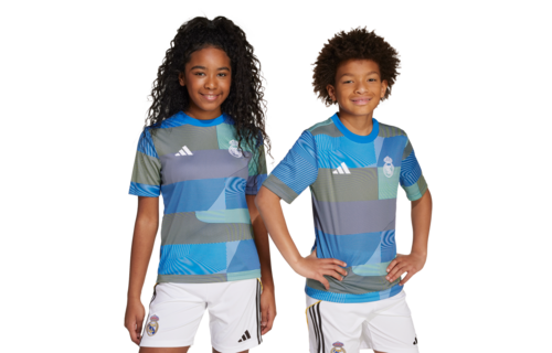 adidas Youth Real Madrid 2025 - 26 Prematch Training Jersey- Blue Bird