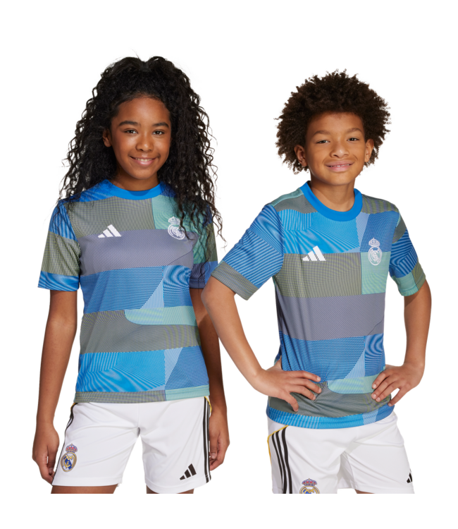 adidas adidas Youth Real Madrid 2025 - 26 Prematch Training Jersey- Blue Bird