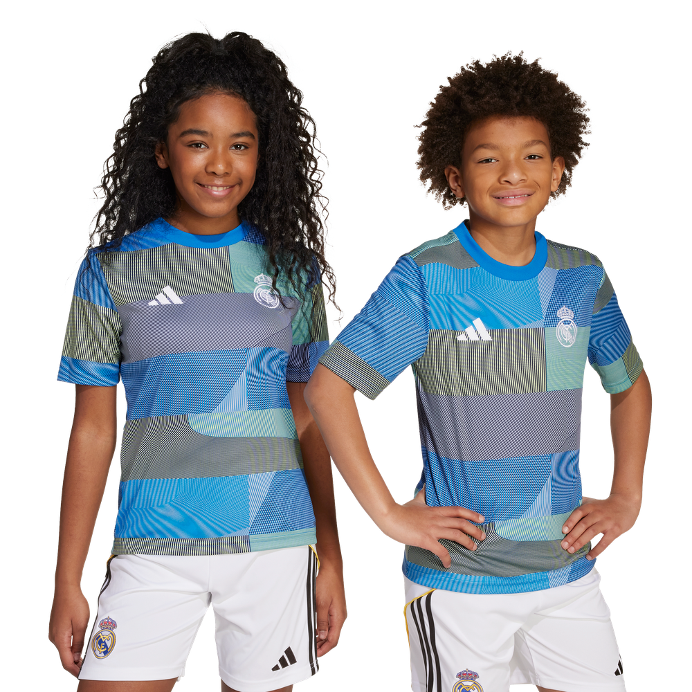 adidas Youth Real Madrid 2025 - 26 Prematch Training Jersey- Blue Bird