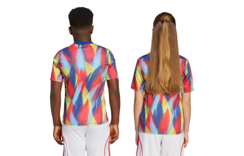 adidas Youth Arsenal 2025 - 26 Prematch Training Jersey- Victory Blue/Pure Ruby/Yellow/Bright Cyan