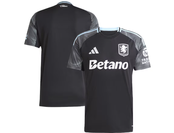 adidas Aston Villa 2025 - 26 Away Jersey - Black/Glow Blue