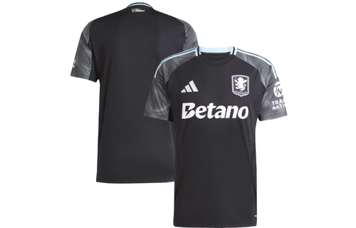 adidas Aston Villa 2025 - 26 Away Jersey - Black/Glow Blue