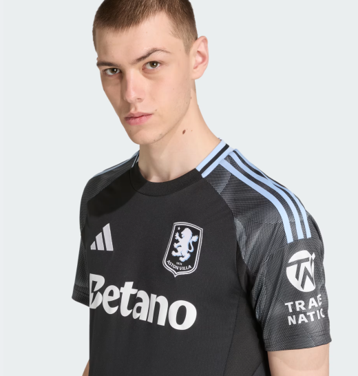 adidas Aston Villa 2025 - 26 Away Jersey - Black/Glow Blue