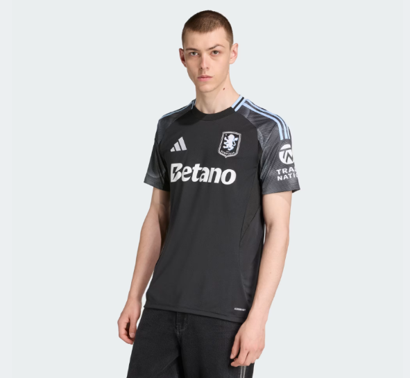 adidas Aston Villa 2025 - 26 Away Jersey - Black/Glow Blue