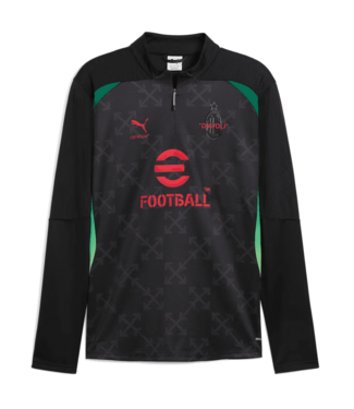 Puma Puma AC Milan x OFF WHITE 2024 - 25 PreMatch Quarter Zip Training Top - Black/Red/Green
