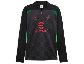 Puma AC Milan x OFF WHITE 2024 - 25 PreMatch Quarter Zip Training Top - Black/Red/Green