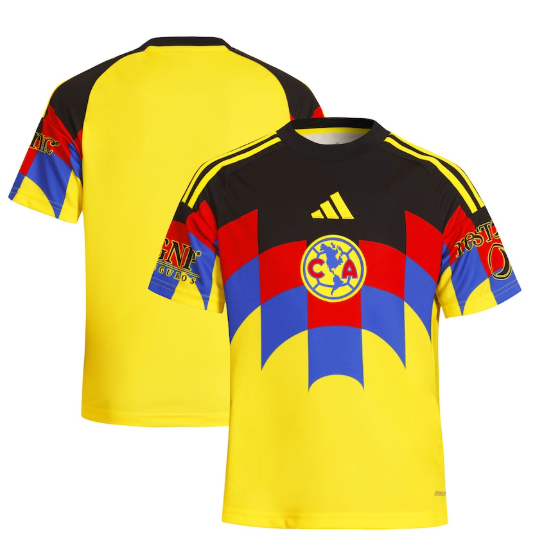 adidas Youth Club America 2025 - 26 Home Jersey - Yellow/Red/Black